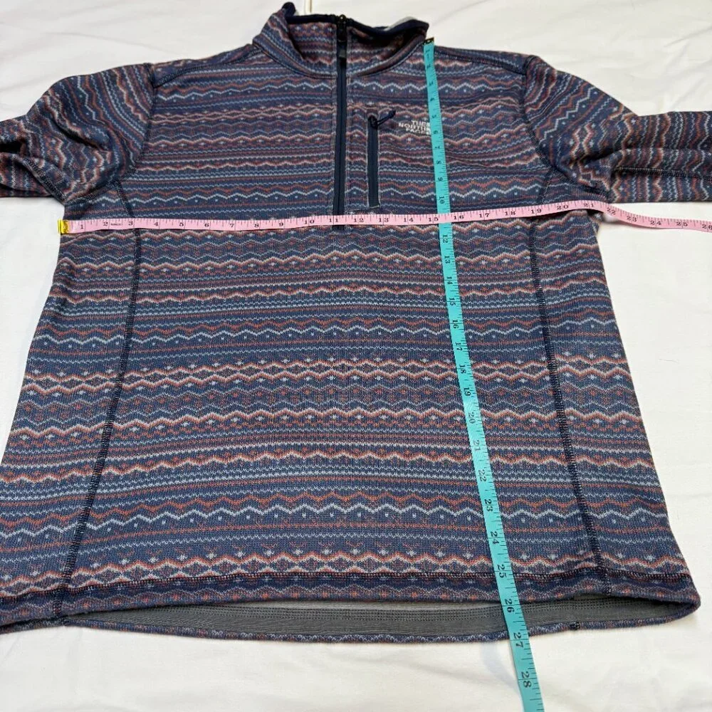 The North Face Gordon Lyons 1/4 Zip‎ Men’s M Fair Isle Cosmic Blue EUC